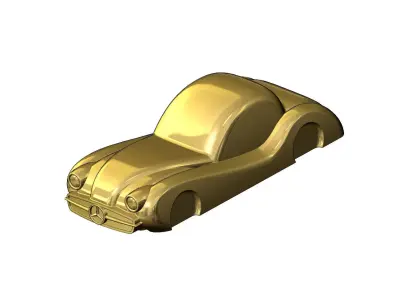 Mercedes grille 1952 Jaguar XK 120 FHC Coupe car sculpture 3D print model