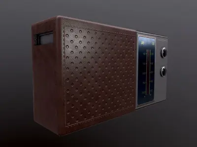 Retro Radio  Low-poly 3D model