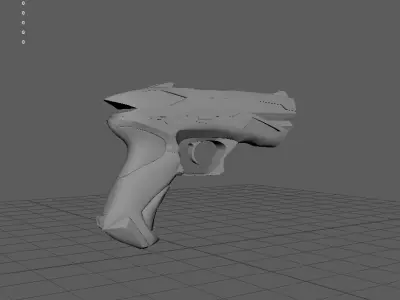 pistol rainbow gun gamining Low-poly 3D model
