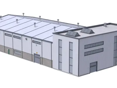 Industrial Buildig 38 White 3D model