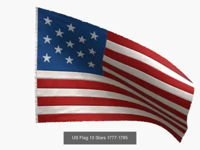 American Revolutionary War Flags Collection 3D Model Pack