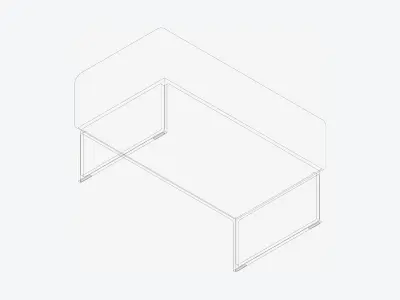 Furniture - Armchair - Contemporary - Line - Footstool Low-poly 3D model