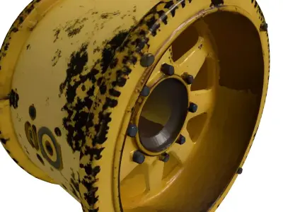 Industrial Weathered Pulley Wheel 3D model