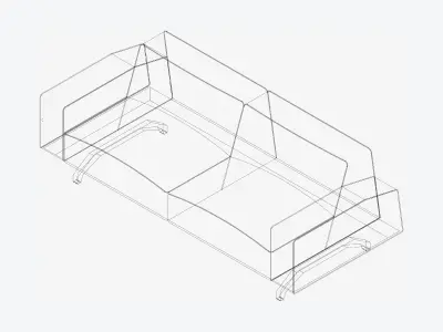 Seat - Sofa - Simplicity - Cosy - Double Low-poly 3D model
