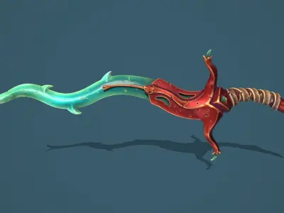 Snake sword Low-poly 3D model