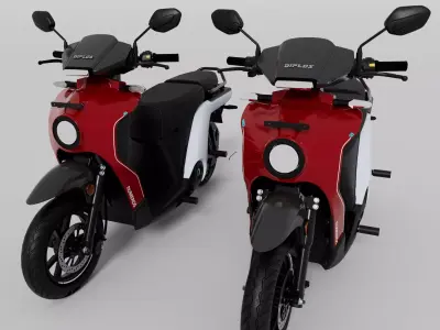 Scooter Bike Low-poly Hi-Poly 3D model