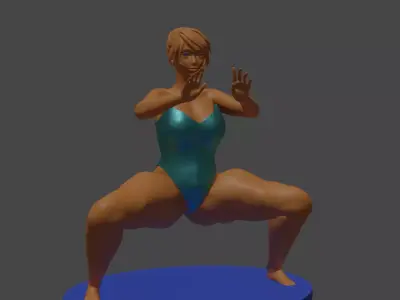 Thick Woman Performing a Kata 3D print model