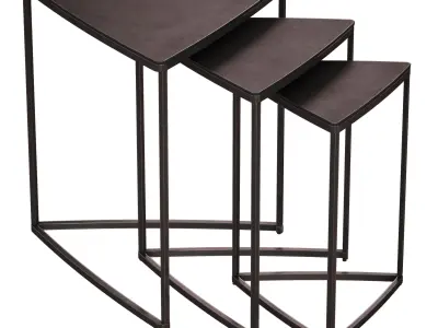 River Antique Rust Nesting Tables Crate and Barrel 3D model