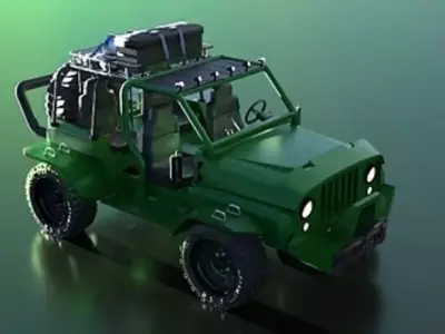 Realistic Off-Road Jeep  High-Detail 3D Vehicle Model Game-Ready 3D model