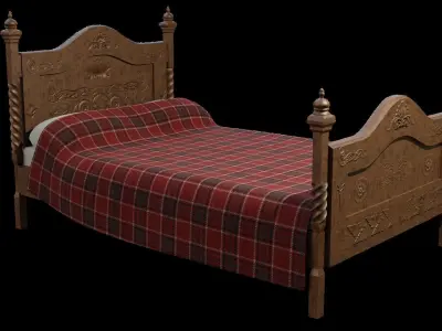 Fancy Bed Low-poly 3D model