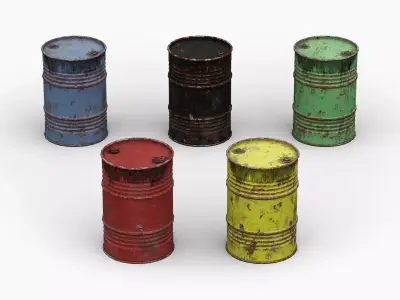 Steel Drum Barrel Low-poly 3D model purchase