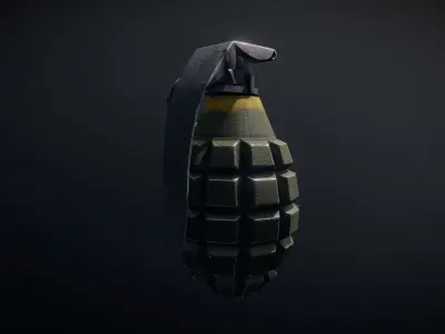 Mk2 Explosive Grenade PBR Optimized Free low-poly 3D model
