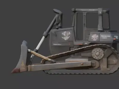 Haunted Industrial Bulldozer 3D Model Low-poly 3D model