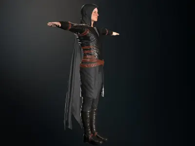Male Assassin Outfit 2 Low-poly 3D model