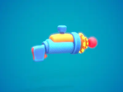 Stylized Laser Gun Low-poly 3D model