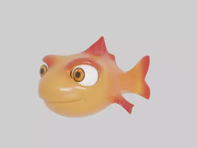Fish character Free low-poly 3D model