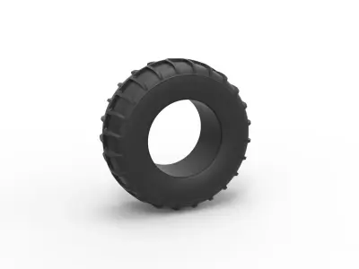Dune buggy rear tire 14 Scale 1 to 25 3D print model