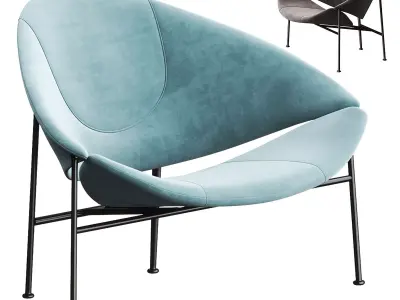 GLIDER Fabric armchair 3D model