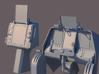 Aircraft cockpit control panel - EFIS 3D model