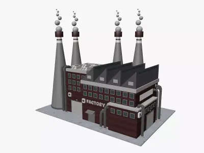 Cartoon Factory Low-poly 3D model