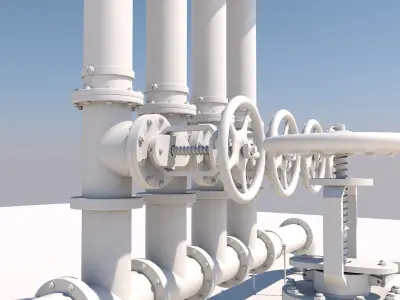 Industrial Pipes 3D model get