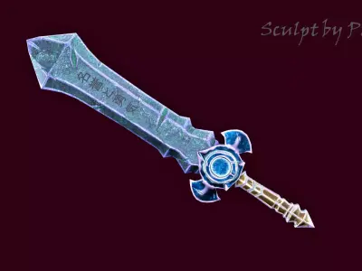 Stylized Sword low poly Low-poly 3D model