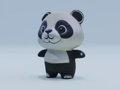Panda Character T-Pose Free low-poly 3D model