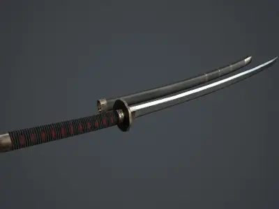 Samurai katana 3D model purchase