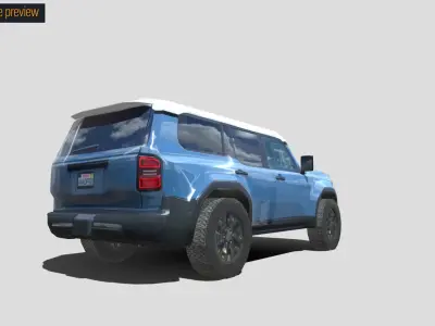 SUV off road lo-poly 3d model no logos  Low-poly 3D model