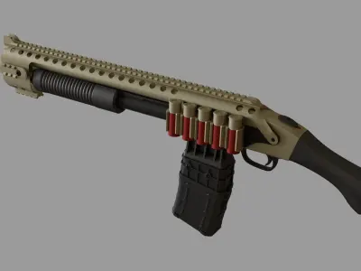 Hi-Poly Mossberg 590 Shockwave 3D model