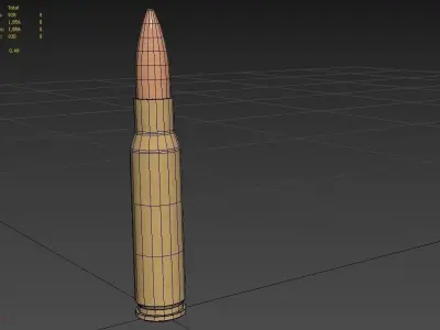 762- 51 mm Nato Ammo Low-poly 3D model