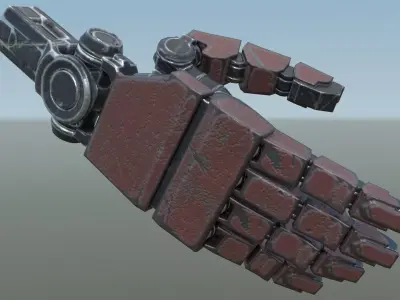 Fully rigged robot hand Low-poly 3D model