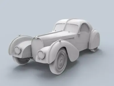 Bugatti 1936 Classic Car 3D print model