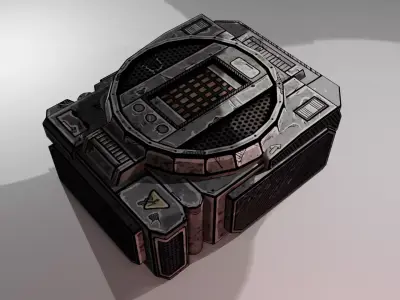 Borderlands Style Steam Compressor 02 Low-poly 3D model