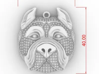  Dog Head Pendant 3D model