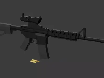 M4 acog lowpoly  Low-poly 3D model