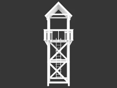 Medieval Defense Guard Tower Large Low-poly 3D model
