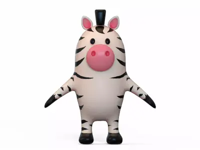 Zebra Stylized Low-poly 3D model