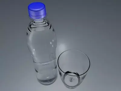 bottle and glass 3D model