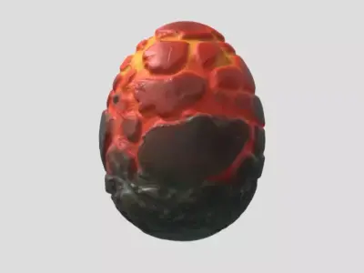 Flame Egg by Tripo Free low-poly 3D model