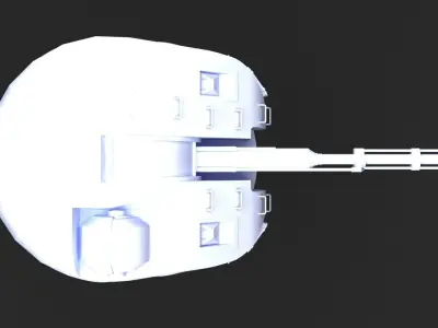 AK-176 naval gun turret 3D model
