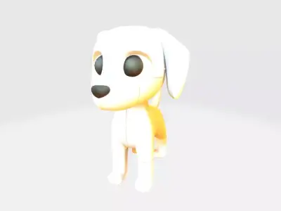 a puppy Low-poly 3D model