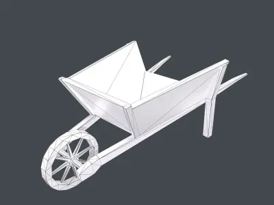 Wooden hand truck low poly 3D Free low-poly 3D model