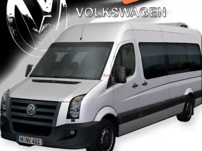 Volkswagen Crafter High Roof  Low-poly 3D model
