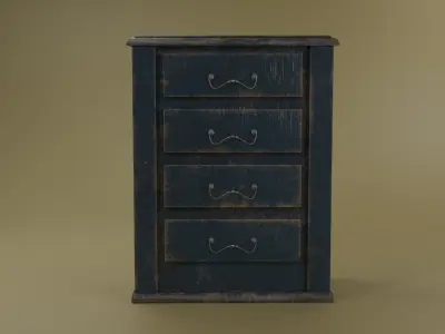 Antique Dresser Low-poly 3D model