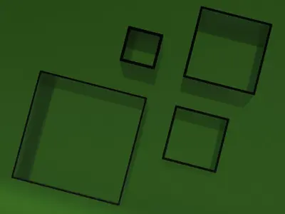 Extruded Aluminium Profile Enclosures Set for Square Tube Low-poly 3D model