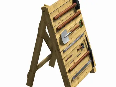 Toolholder - Tool Stand Low-poly 3D model