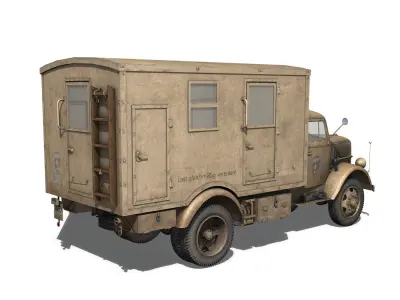 Opel Blitz - 3t Cargo Truck with Kofferaufbau- 21 PzDiv 3D model purchase