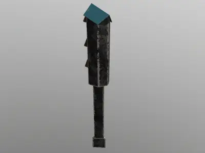 Sci-Fi Traffic Light Low-poly 3D model