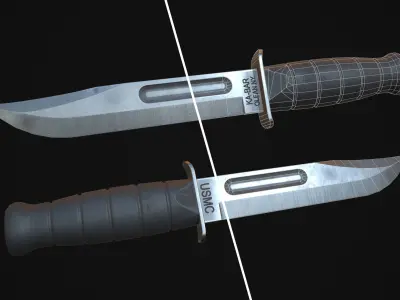 Knives pack 9 models Low-poly 3D model